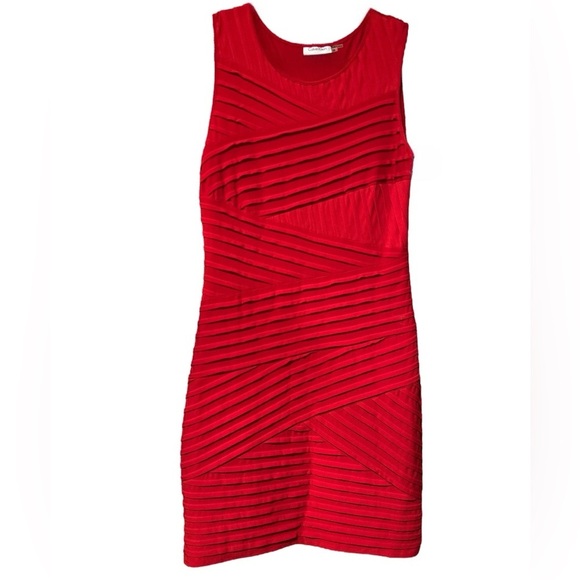 Calvin Klein Women’s Size 10 Red Bodycon Sleeveless Dress - Picture 2 of 4